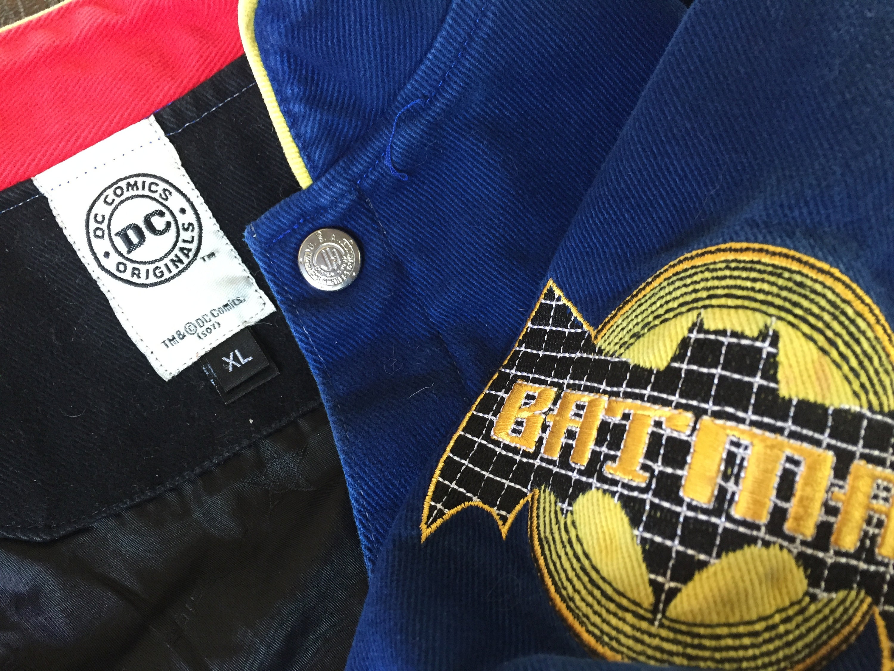 J H Design NASCAR Jacket With D C Comics BATMAN Design Great Applique Design Rare Hard to Find Size Kids XL 13 14 or Womens Small Etsy Denmark