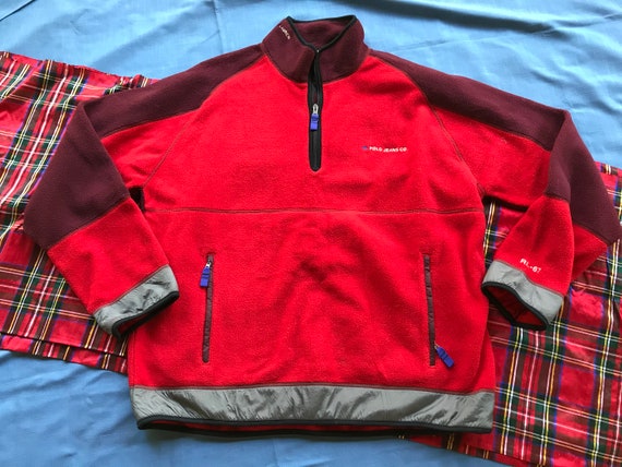RALPH LAUREN COLORBLOCK Fleece Pullover Camp Jacket Super Soft