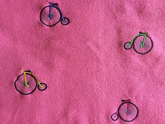 Cotton Candy PINK BICYCLE SWEATER by Carole Littl… - image 4