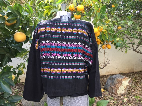 Handloomed Guatemalan Jacket Features Peacock Emb… - image 6