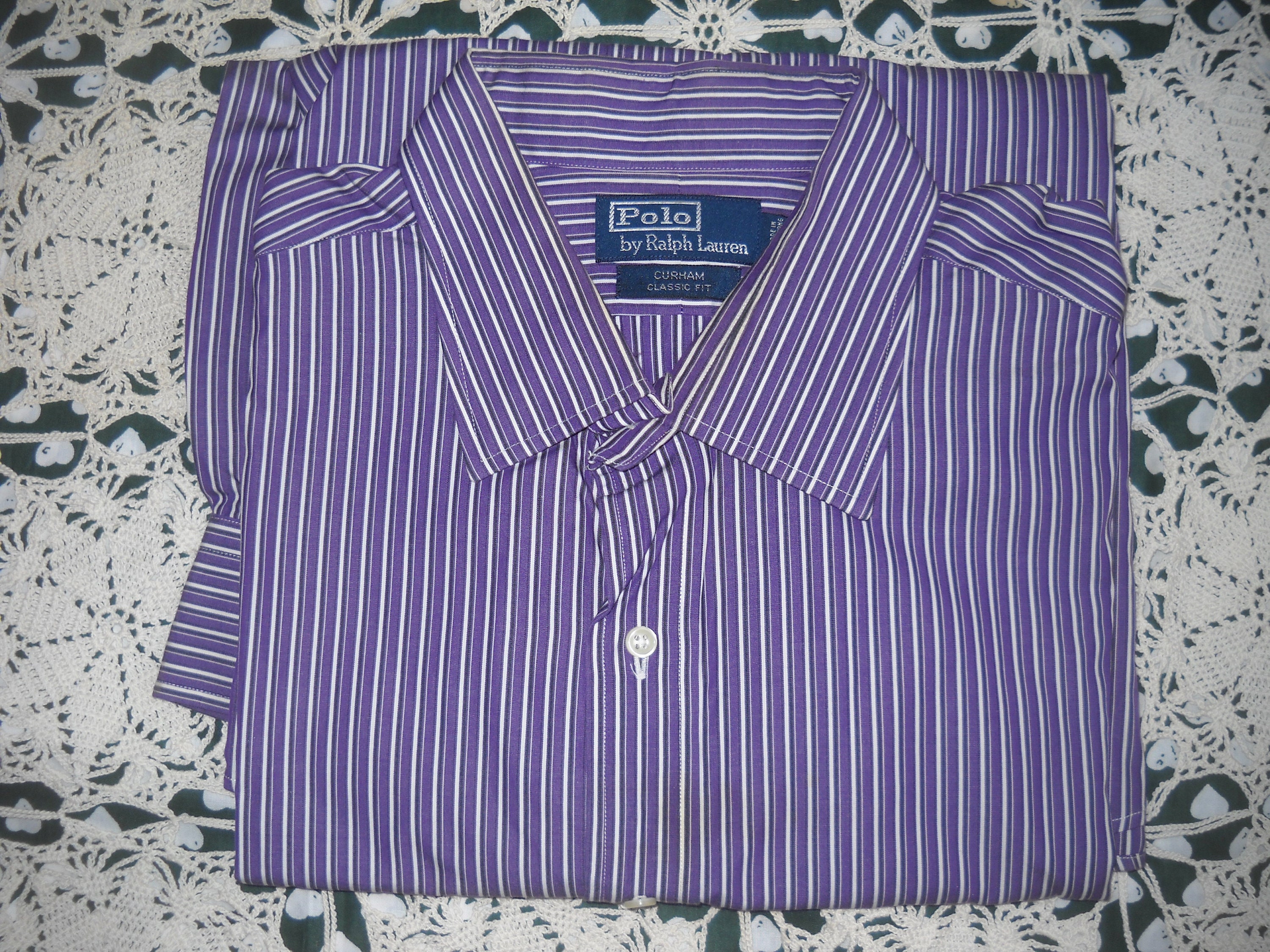Purple Stripe POLO RALPH Lauren Oxford Size 171/2 Curham - Etsy