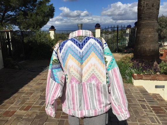 Tribal Guatemalan Hand Loomed Embroidered Jacket … - image 10