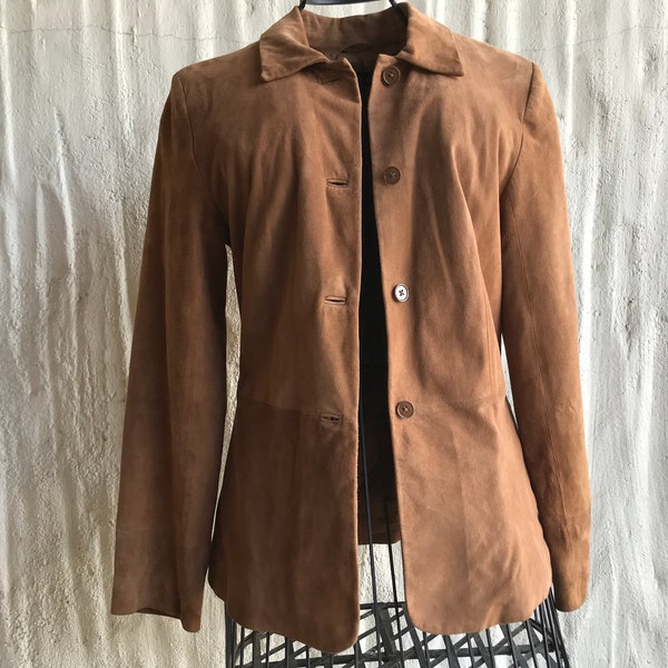 Softest Calfskin Suede Blazer Size 2 (Small) by Ann Taylor Drapes beautifully Peplum flare at waist Yellowstone Beth Dutton Style