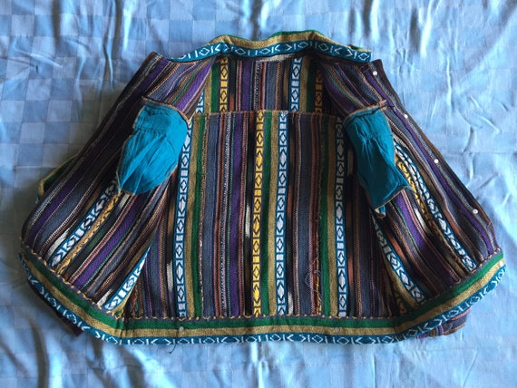 Hand Loomed Guatemalan Textile Jacket Size Medium… - image 7