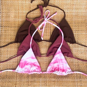 BUNDLE DEAL: KEOKEA Triangle Bikini Tops – Handmade, Custom & Reversible Swimwear | Adjustable, Strappy, Seamless Fit