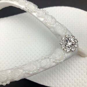 White Bridal Flip Flops Wedding Flip Flops Beach Wedding Flip Flops