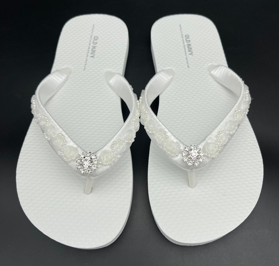 Flower Girl Flip Flops Wedding Flip Flops Beach Wedding Flip Flops