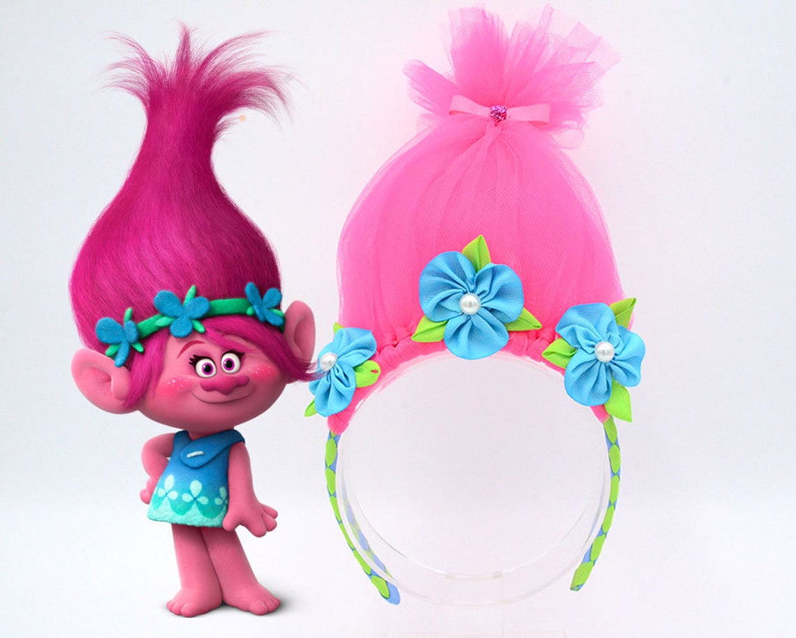 Troll Headbands Poppy Troll Hot Pink Poppy Headband Troll Etsy