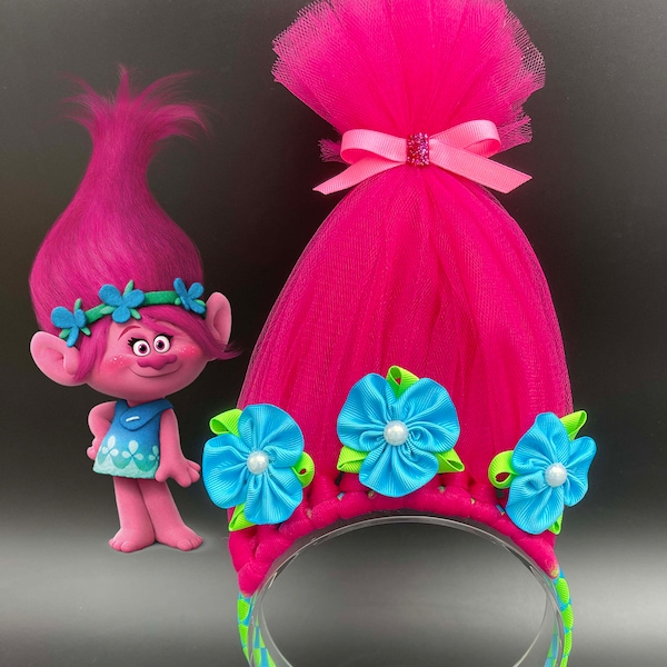 Troll Headbands, Poppy Troll Hot Pink, Poppy Headband, Troll Hair, Troll Headband, Halloween Costume, Troll Party