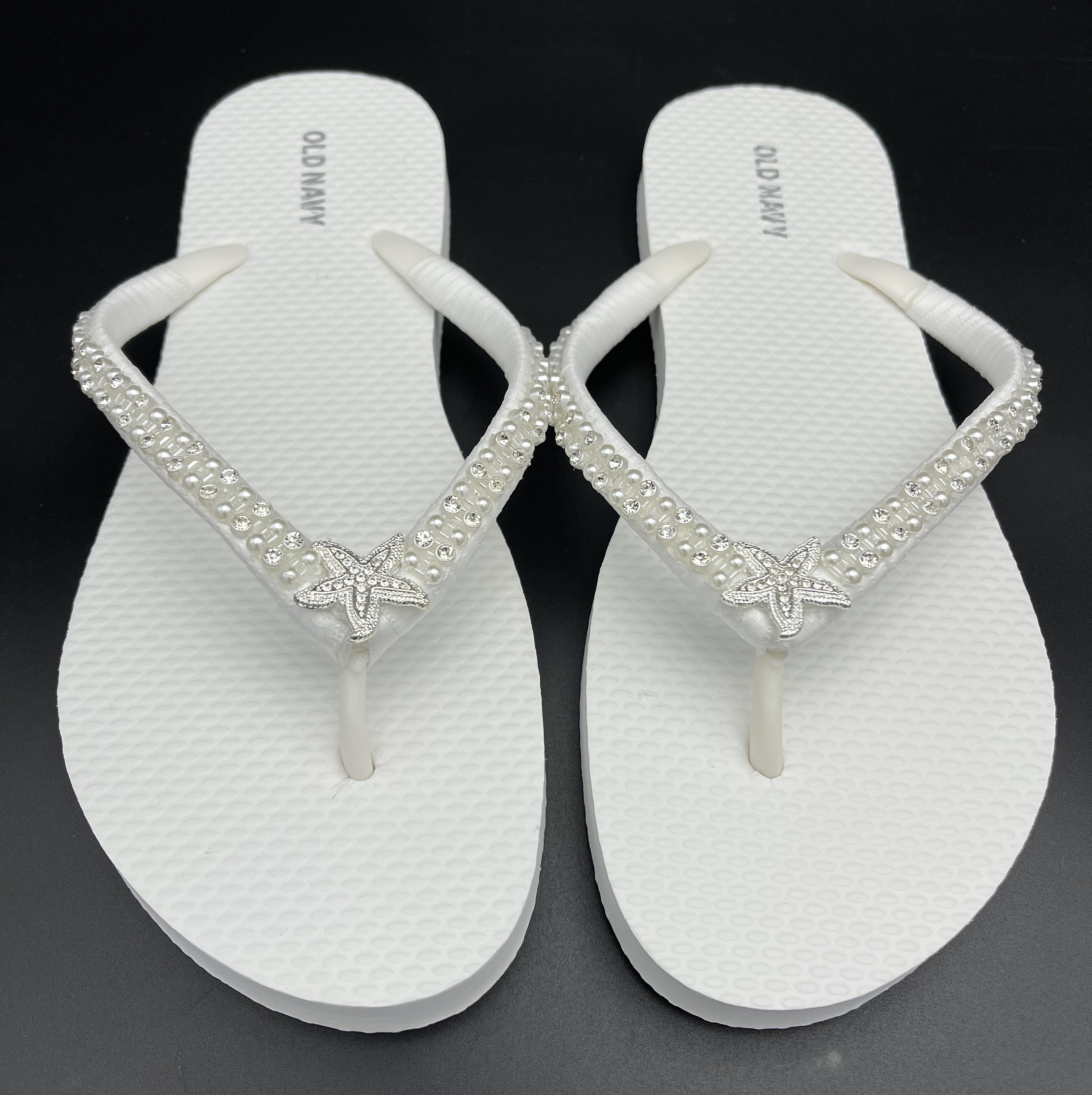 Infradito bianco da sposa, infradito matrimonio stella marina, infradito  bianco personalizzato, infradito matrimonio spiaggia, scarpe da sposa  bianche -  Italia