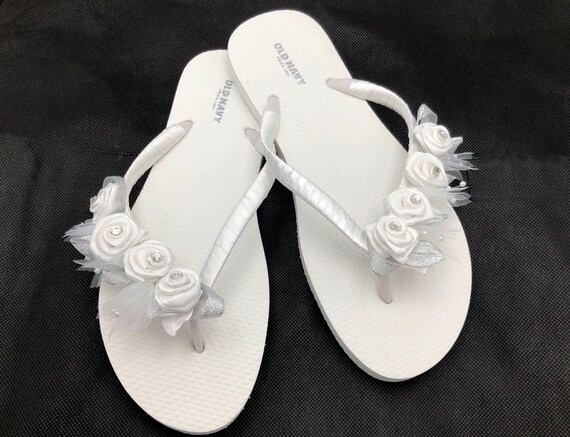 Bridal Flip Flops White Flip Flops 