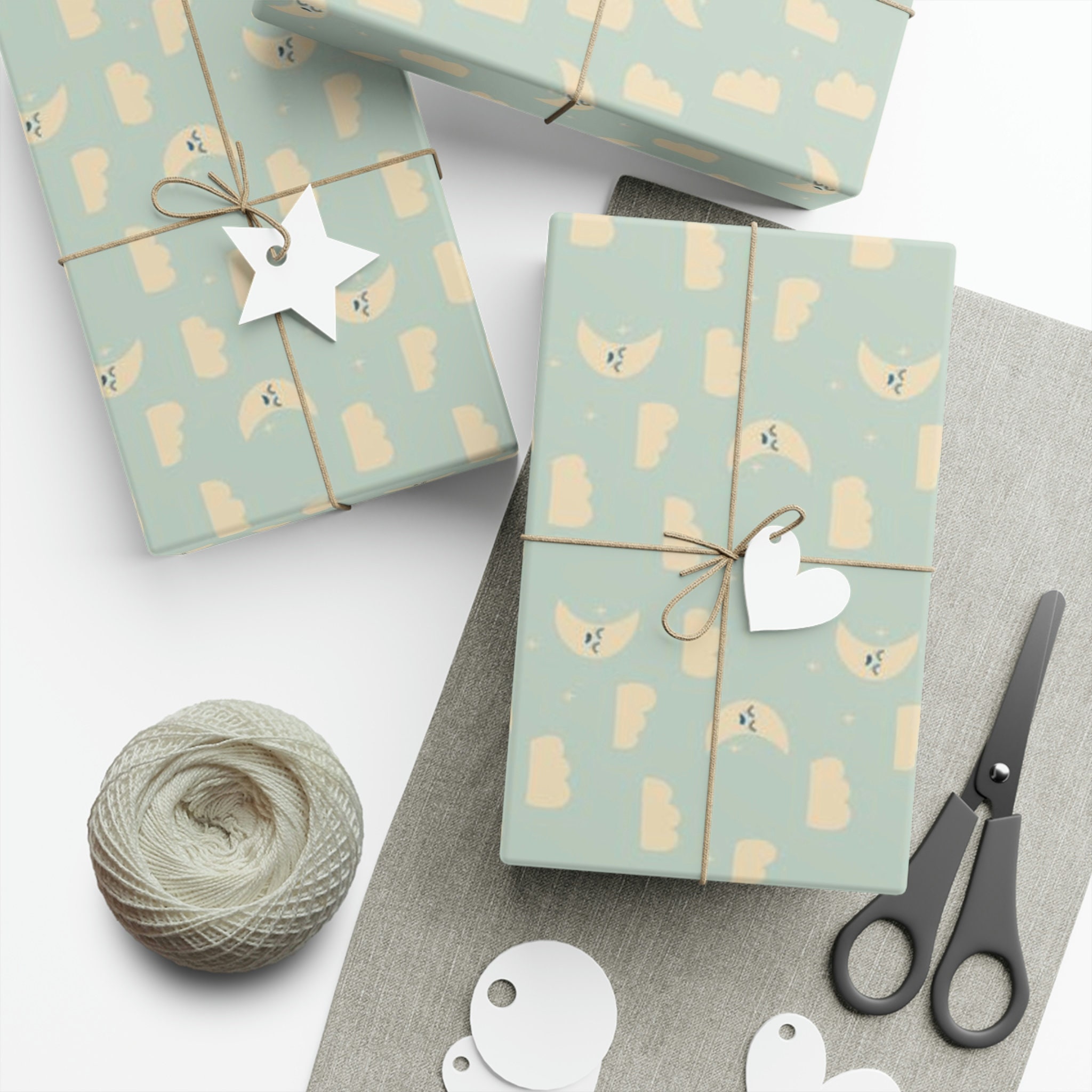 Newborn Gift Wrapping Paper Neutral Gift Wrap Sweet Dreams, Sun Moon and  Stars Eco Friendly Gift Wrap New Mum Baby Shower Gift Paper 