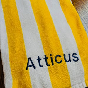 Custom embroidered cabana stripe beach towel