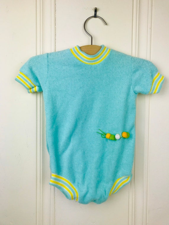 3/6 month terry cloth caterpillar romper - image 5