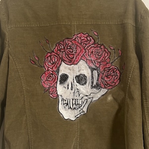 Hand-Painted Grateful Dead Skull Jacket - One of a Kind