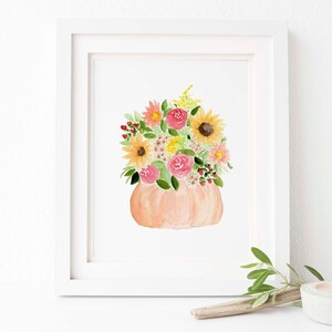Instant Download Art | Pumpkin Spice Bouquet Art Print | Pumpkin Art | Pumpkin Fall Art | Autumn Print | Fine Art Print | Fall Floral Print