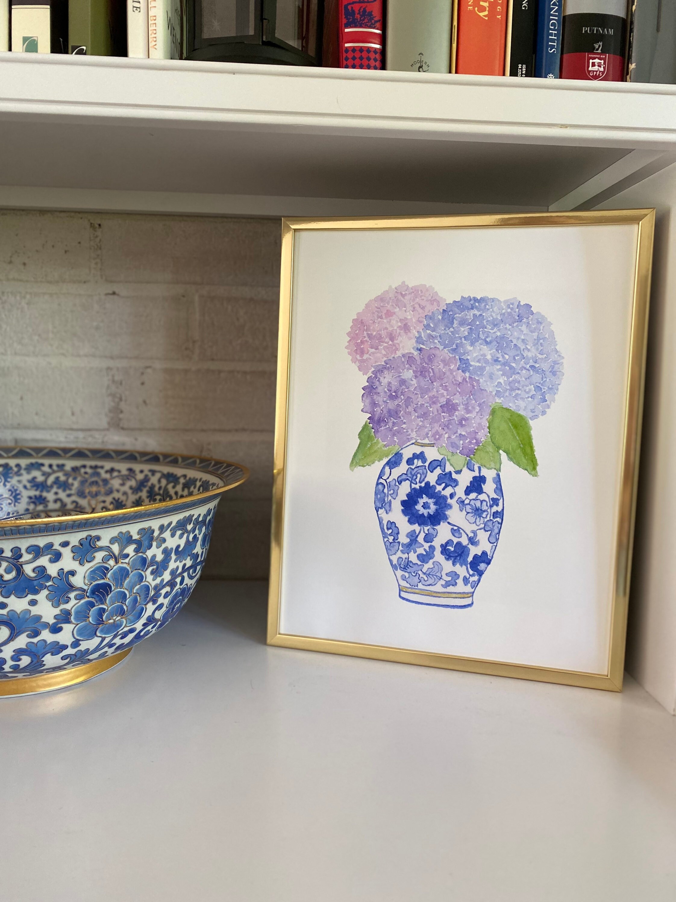 Ginger Jar Art Print Chinoiserie Art Coastal Art Ginger Jar Art