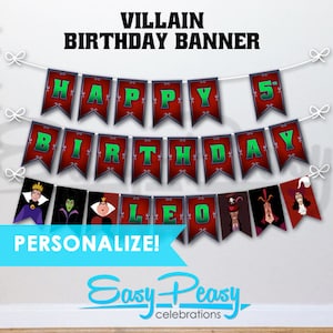 Personalized - Villains Birthday Banner
