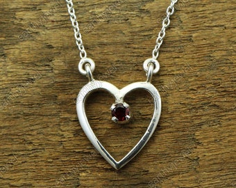 Natural Garnet Necklace Gemstone 925 Sterling Silver Or Gold Vermeil Charm Necklace Gem Stones Jewelry P008
