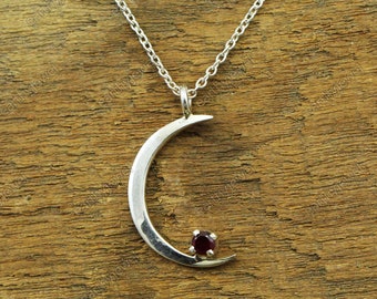 Natural Garnet Necklace Gemstone 925 Sterling Silver Or Gold Vermeil Charm Necklace Gem Stones Jewelry P019