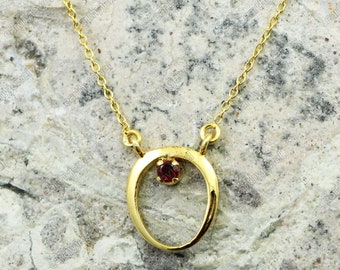 Natural Garnet Necklace Gemstone 925 Sterling Silver Or Gold Vermeil Charm Necklace Gem Stones Jewelry P003