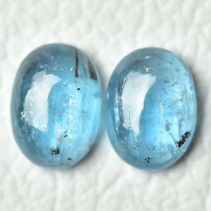 2 Stück Natürliche Kyanit Cabochon 9,5x13mm Oval Form Echter Kyanit Edelstein Cabochons Lose Edelsteine Glatte Cabochons J-535
