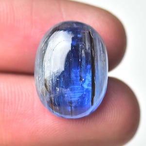 14.40 Carats Natural Blue Kyanite Cabochon 12.5x17mm Oval Shape Genuine Kyanite Gemstones Cabs Loose Gems Stones Smooth Cabochons J-517