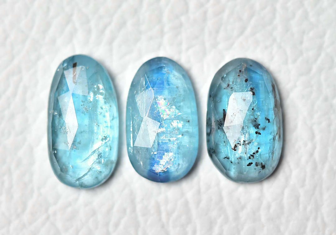 3 Pieces Natural Sky Blue Kyanite Faceted Loose Gemstone 9x15.7mm ...