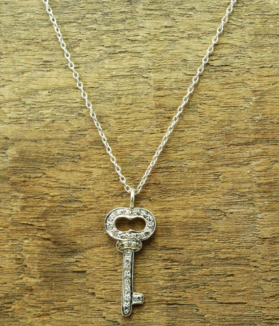 Natural Diamond Necklace Gemstone 925 Sterling Silver Or Gold Vermeil Charm Necklace Genuine Diamonds Gem Stones Jewelry P064