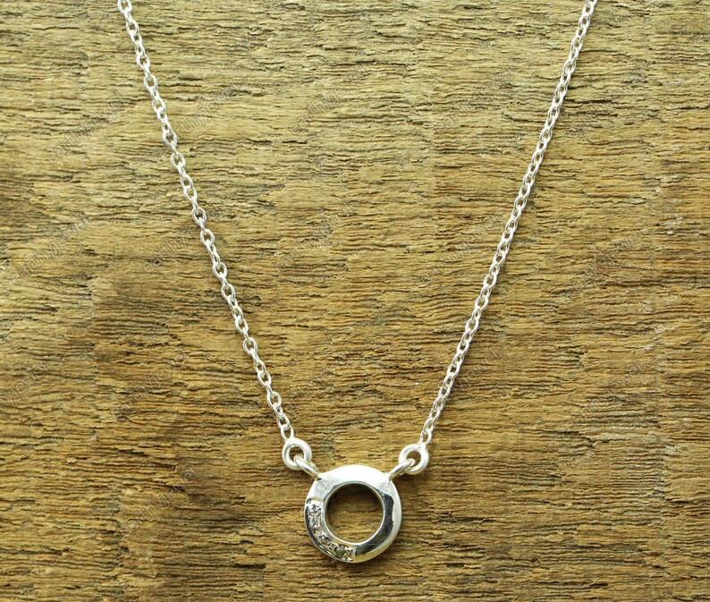 Natural Diamond Necklace Gemstone 925 Sterling Silver Or Gold Vermeil Charm Necklace Genuine Diamonds Gem Stones Jewelry P064