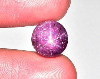 8.90 Carats Natural Star Ruby Cabochons 10.5mm Round Shape Genuine Ruby Gemstones Cabs Smooth Cabochon Loose Gems Stone Precious Cab J-186