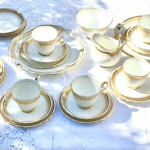 Vintage  Cream & Gold Vintage  Tea Set   Made in England Afternoon Tea China