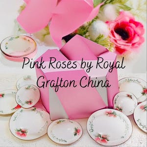 Royal Grafton Pink Rose Dinner Set Vintage English fine bone china