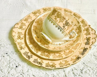 Hübsches Blush Gold Teetasse Untertassen-Set English Bone China