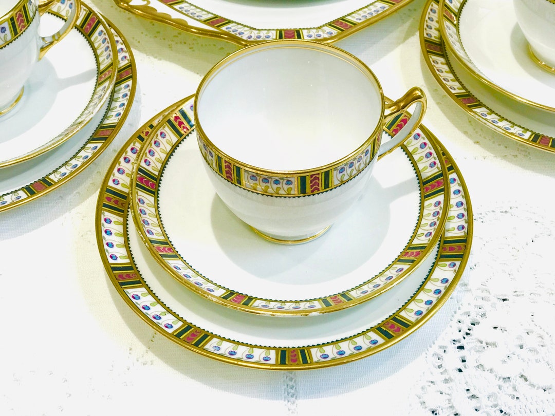 Vintage Teacup Saucer Set by Standard China Pre Loved White Etsy