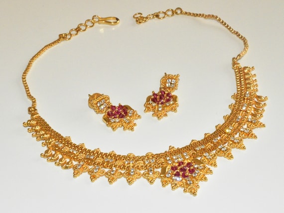 Indian Bollywood Costume Jewellery Set Necklace and Earrings