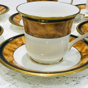 Noritake Cabot Footed Tea  cup Saucer Set