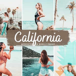 10 Mobile Lightroom Presets CALIFORNIA, Blogger Lightroom Mobile Presets Bright Summer Presets Instagram Presets Photo Filter Tan Presets