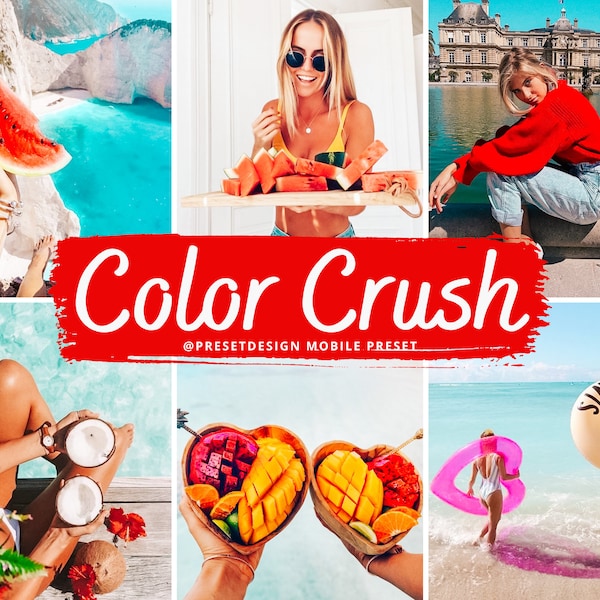 10 Color Crush Lightroom Mobile Presets, Vibrant Photo Editing for Instagram Blogger, Bright Summer Travel Filter, Colorful Lifestyle Preset