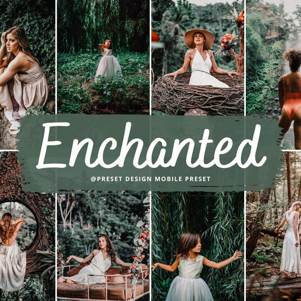 12 Enchanted Mobile Lightroom Presets & Desktop, Travel Preset for Blogger, Rich Earthy Tone Preset, Rustic Nature Instagram Filter, Woods