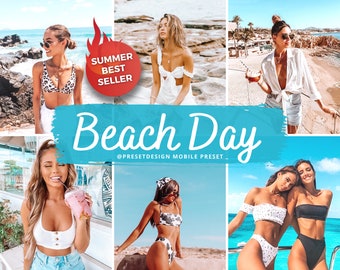 Lightroom Presets for Mobile and Desktop, Beach Photography Filters, Bright Blue Photo Editing Presets, Coastal Travel Lightroom Pack