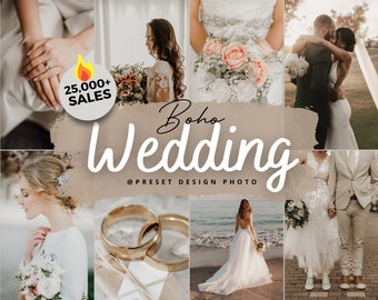 12 Boho Wedding Lightroom Presets Aesthetic Wedding Preset Natural Instagram Photo Preset Creamy Beige Filter Earthy Preset for Photographer