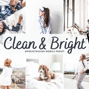 8 CLEAN BRIGHT presets, Lightroom presets, blogger photo presets, mobile presets and desktop presets, instagram Filters for Lightroom Mobile