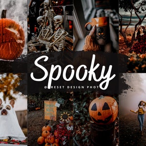 16 SPOOKY-voorinstellingen voor Lightroom Mobile, Halloween-fotofilter voor herfst en herfst, mysterieuze gotische esthetiek, donkere humeurige voorinstellingen, dng