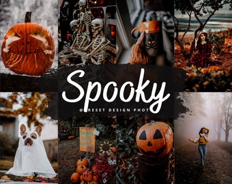 16 SPOOKY Presets for Lightroom Mobile, Halloween photo filter for Autumn and Fall, Mysterious Gothic Aesthetic, dark moody presets, dng