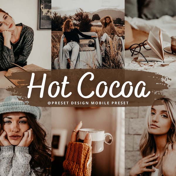 12 COCOA Mobile Lightroom Mobile Presets, Chocolate Presets for Photos Editing, Coffee Blogger Filter, Dark And Brown Preset, IG preset