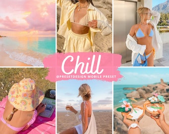 10 Chill Lightroom Mobile Preset, Warm Photo Editing for Instagram Influencer, Light Natural Filter for Blogger, Colorful Preset, Dng
