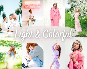 10 Light & Colorful Presets for Lightroom Mobile and Desktop, Everyday Light Trendy Presets, pastel filters for instagram Influencer Blogger