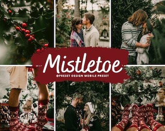 10 Mobile Lightroom Presets, MISTLETOE Christmas Presets for Blogger, Instagram Filter, Rustic Moody Winter Preset, Warm Xmas Photo Filter
