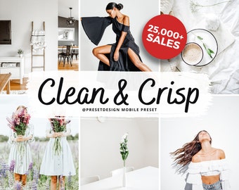 10 Lightroom Presets, Clean and Crisp Lightroom Presets for Mobile and Desktop, Blogger and Instagram Photo Filters, Light Bright Preset
